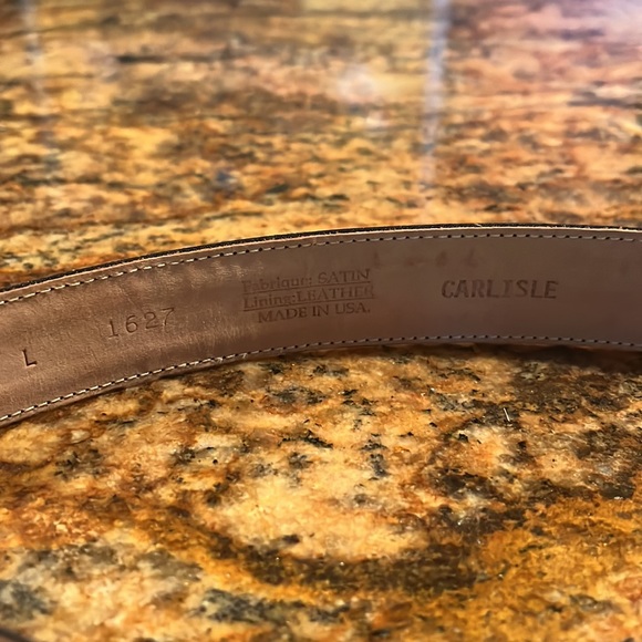 One Black Satin Finish Rhinestone Buckle Carlisle Belt Size Lg approx. 39 inches - Picture 2 of 4